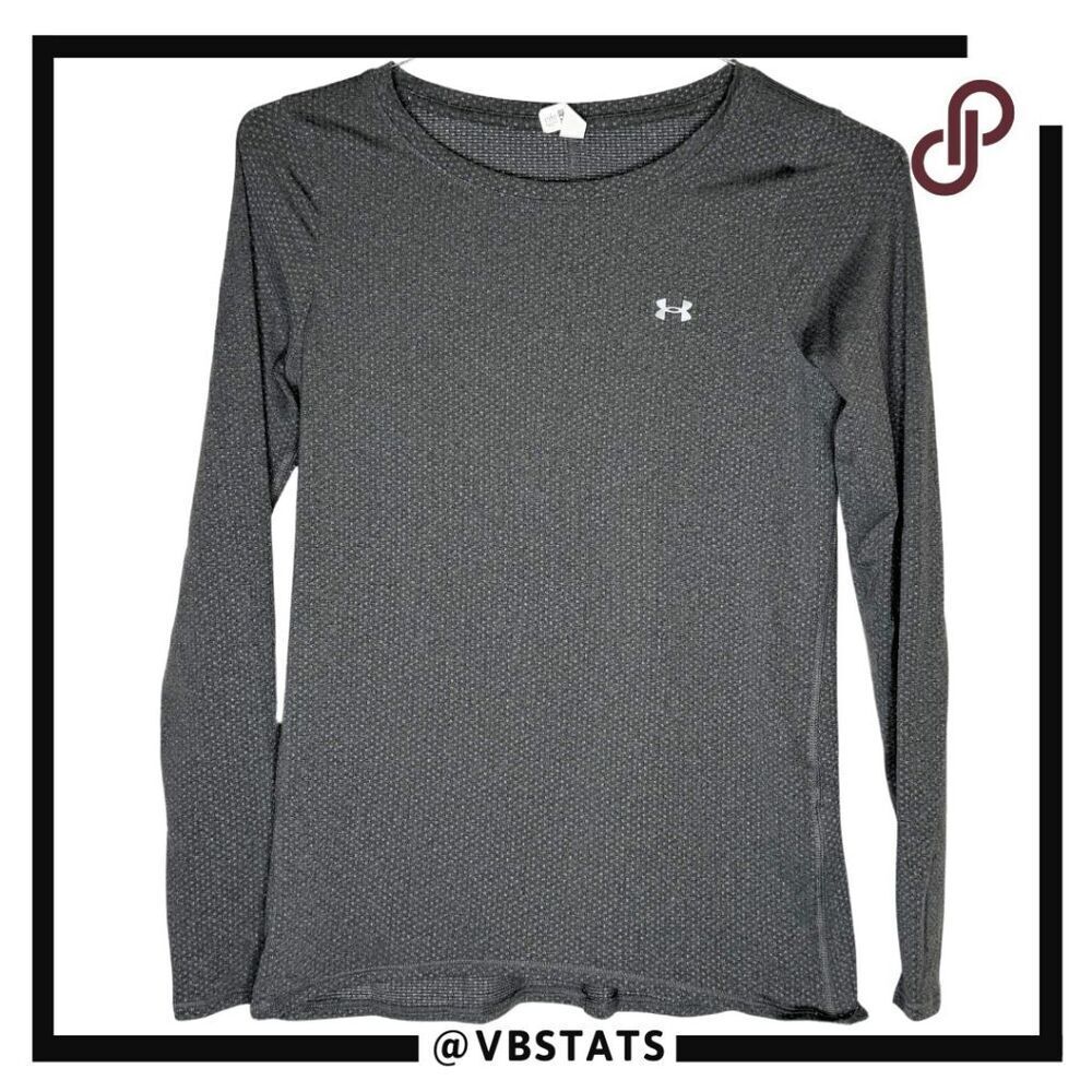 Under Armour‎ Women's Heat Gear Fitted Long Sleeve Athletic Top Gray Small